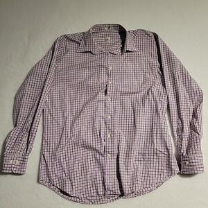 Peter Millar Shirt Purple Plaid Button Down Long Sleeve Casual Men's XL